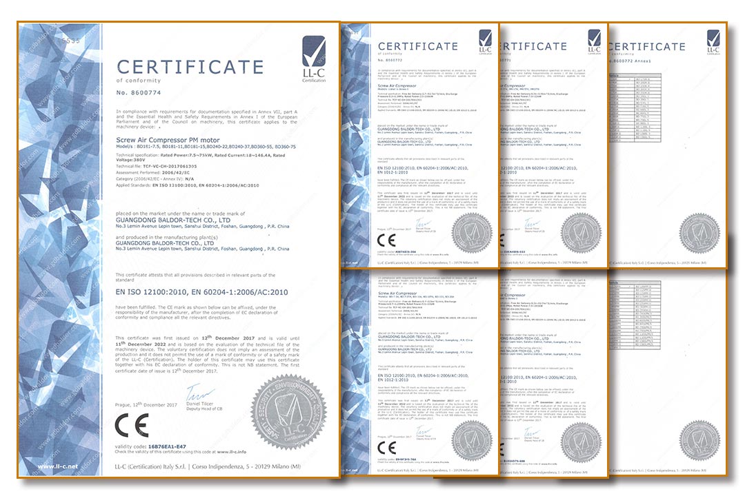 葆德通过欧盟CE认证-部分产品